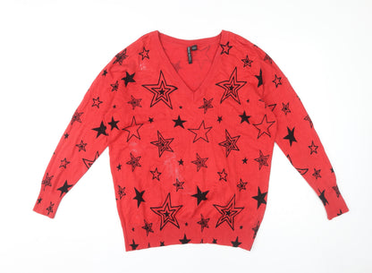 Womens UK Size 16 Capsule Red Pullover Jumper