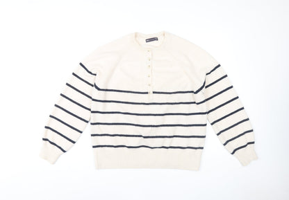 Womens UK Size M Marks and Spencer Ivory Henley Jumper