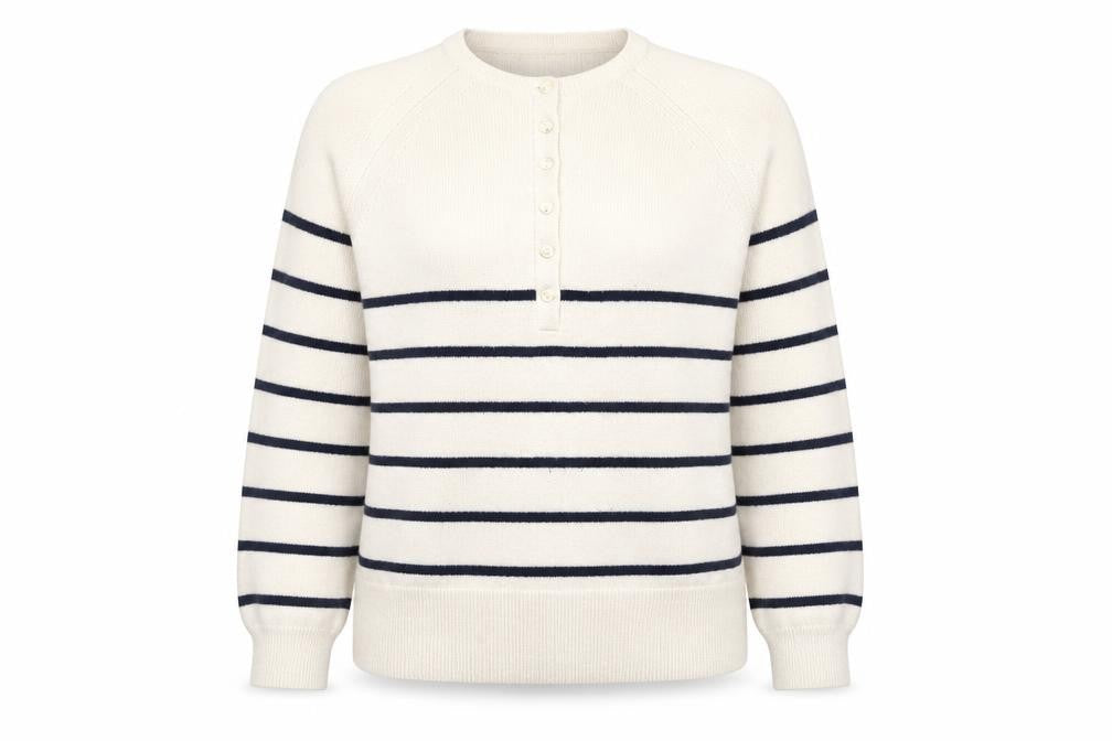 Womens UK Size M Marks and Spencer Ivory Henley Jumper