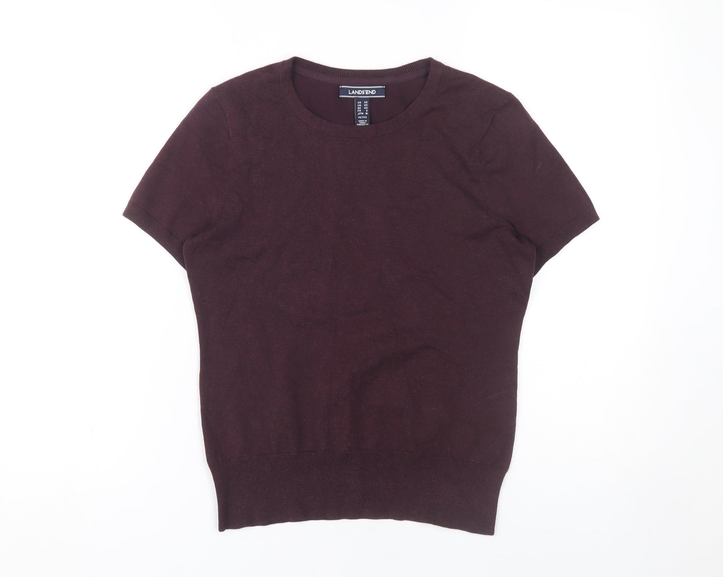 Lands' End Women's XS Purple Crew Neck Jumper Petite