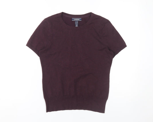 Lands' End Women's XS Purple Crew Neck Jumper Petite