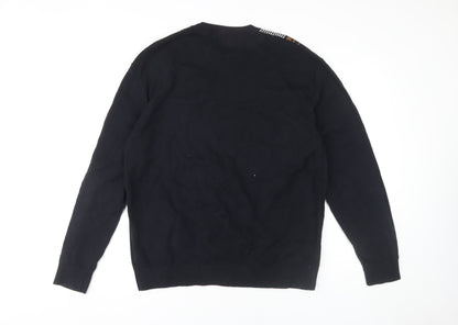 Next Men's XL Black Geometric Pullover Jumper