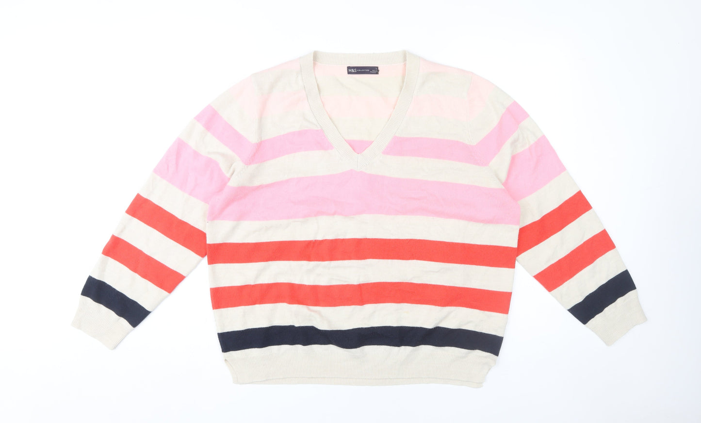 Womens UK Size L Marks and Spencer Multicoloured Pullover Jumper