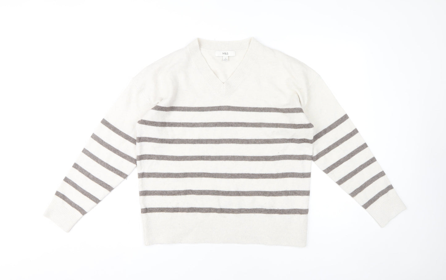 Womens UK Size M Marks and Spencer Ivory Pullover Jumper