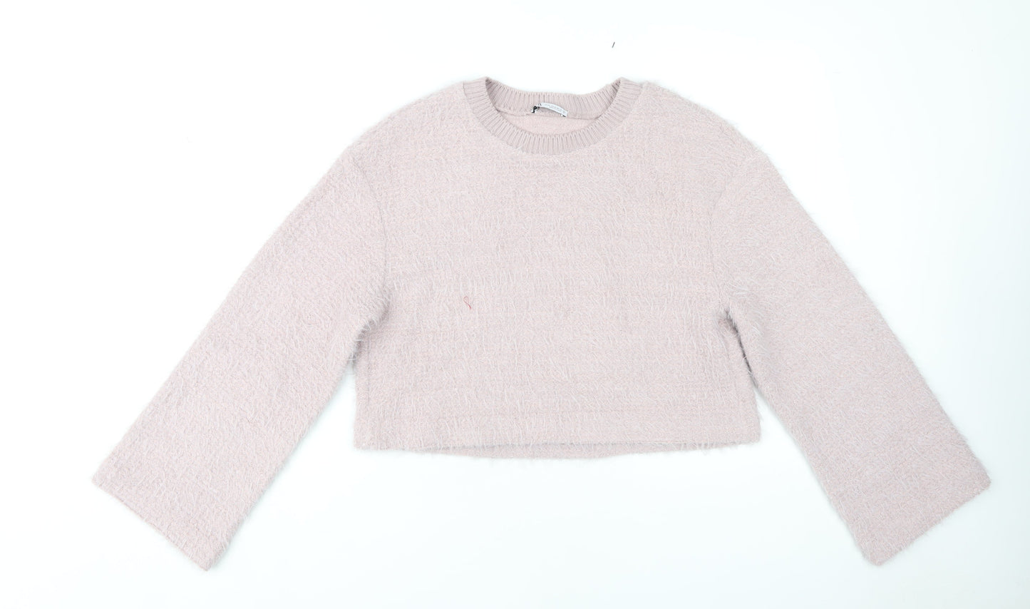 Womens UK Size M Zara Pink Pullover Jumper