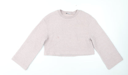 Womens UK Size M Zara Pink Pullover Jumper