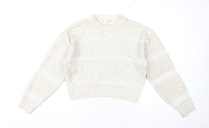 Womens UK Size M MNG Ivory Pullover Jumper