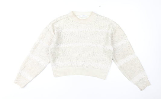 Womens UK Size M MNG Ivory Pullover Jumper