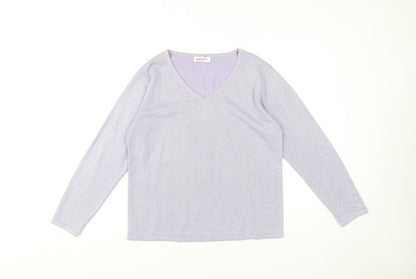 Womens UK Size S Bonmarché Purple Pullover Jumper