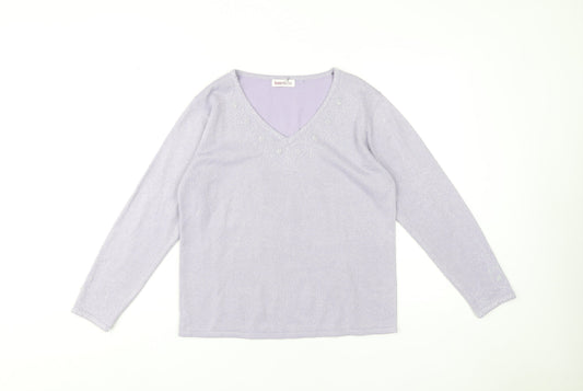 Womens UK Size S Bonmarché Purple Pullover Jumper