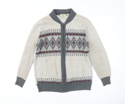 Greenwoods Men's Beige Full Zip Cardigan M