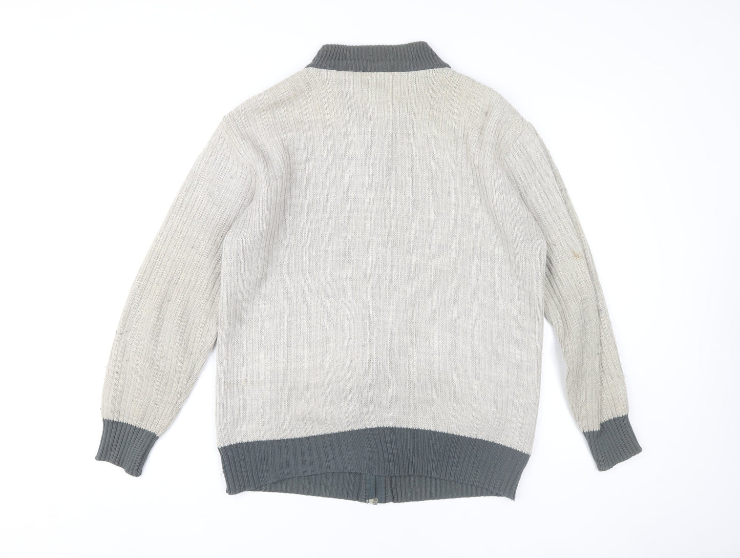 Greenwoods Men's Beige Full Zip Cardigan M