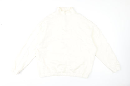 Unisex Adults UK Size L ASOS DESIGN White Pullover Sweatshirt