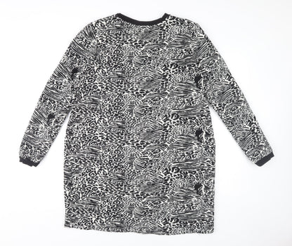 Marks and Spencer Women's Black Animal Print Long Sleeve Dress