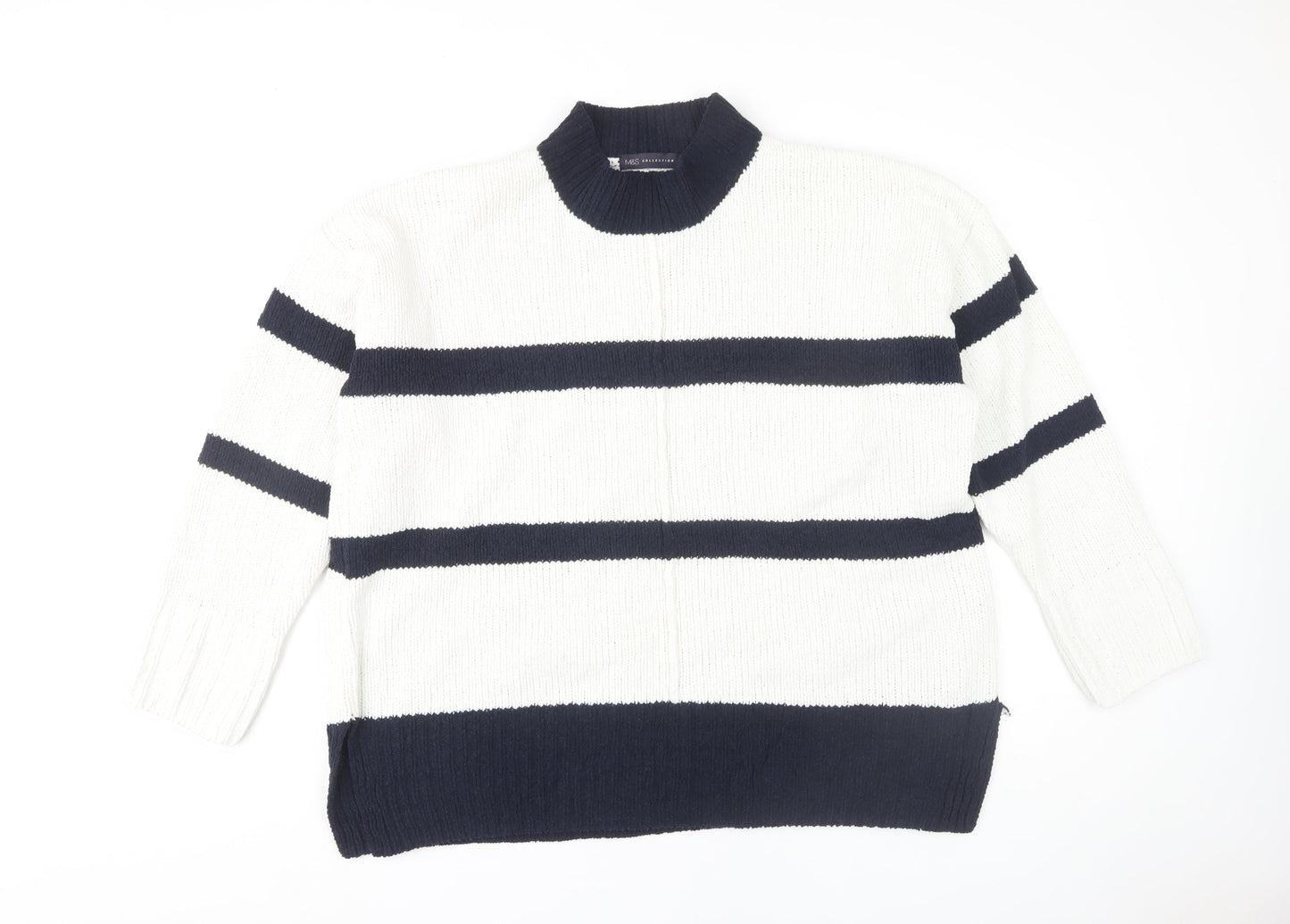 Womens UK Size XL Marks and Spencer White Pullover Jumper