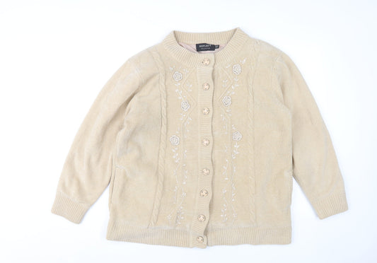 Womens UK Size M/L Reflect Collection Beige Cardigan Jumper