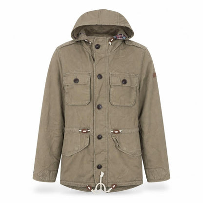 Front view of Twisted Soul unisex green park jacket xs