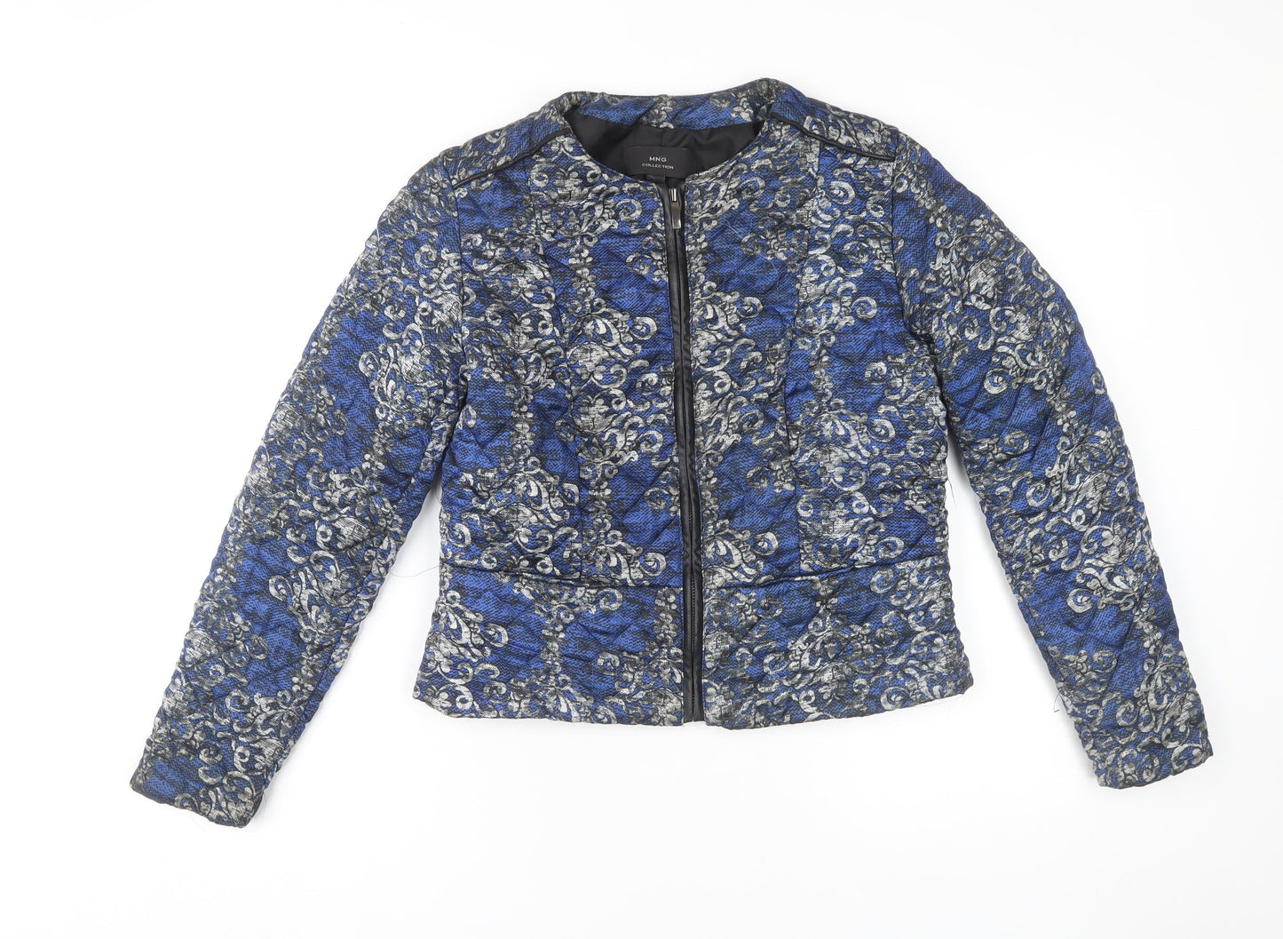 MNG Collection Women's Blue Geometric Jacket, M
