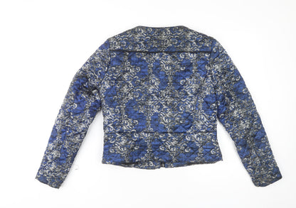 MNG Collection Women's Blue Geometric Jacket, M