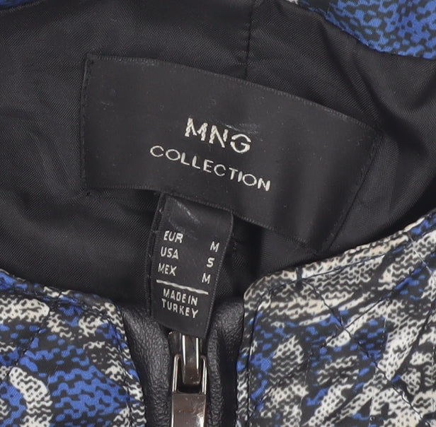 MNG Collection Women's Blue Geometric Jacket, M