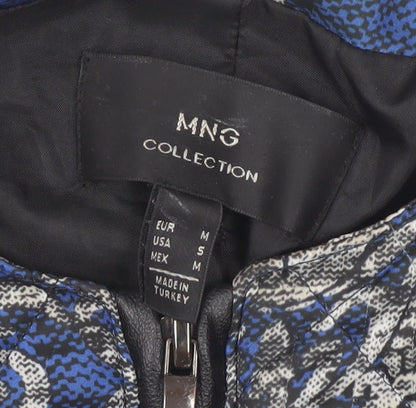 MNG Collection Women's Blue Geometric Jacket, M