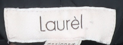Laurèl Women's Black Puffer Jacket Size 8 Fur Trim