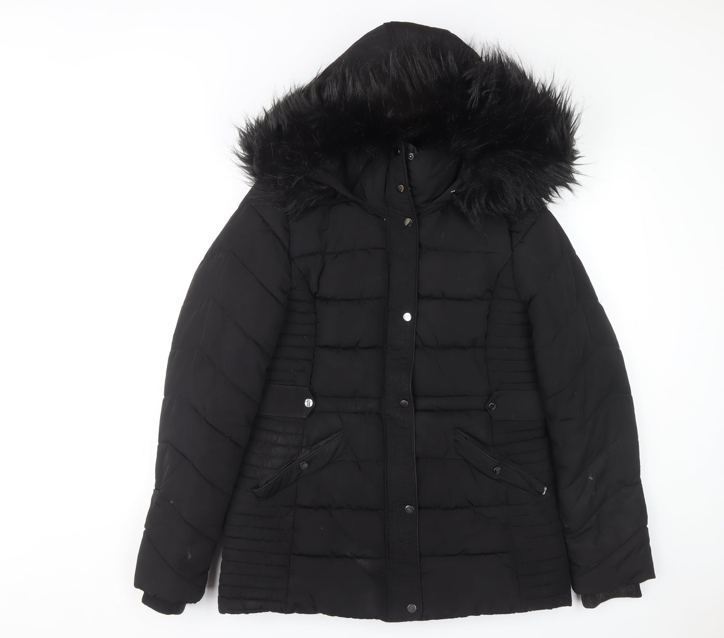 Womens UK Size S Wallis Black Puffer Jacket