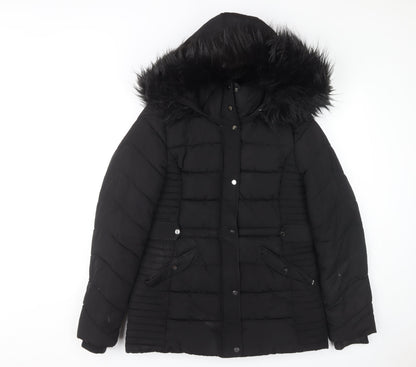 Womens UK Size S Wallis Black Puffer Jacket