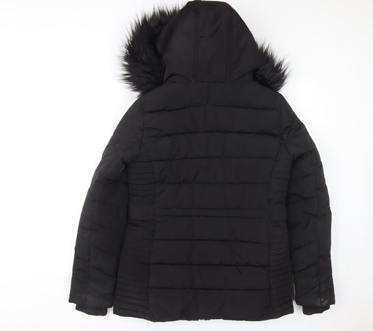Womens UK Size S Wallis Black Puffer Jacket