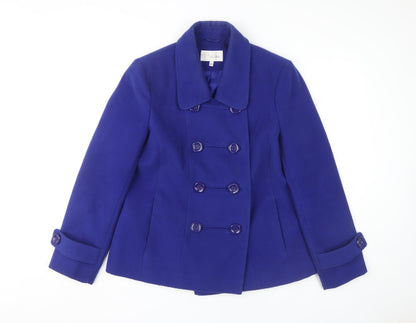 Womens UK Size 16 Style by EWM Blue Pea Coat