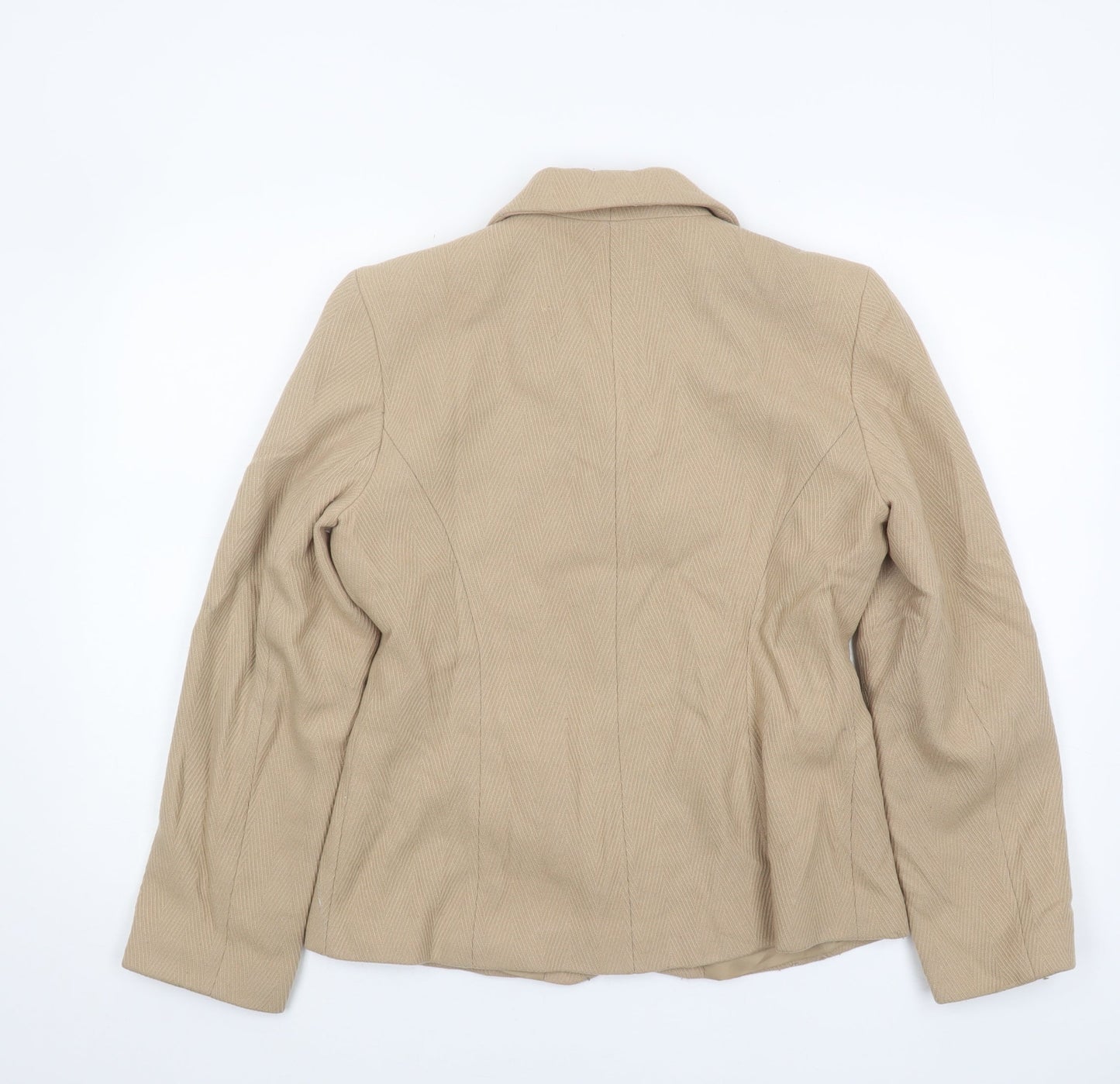 Dorothy Perkins Women's Beige Herringbone Blazer Size 12