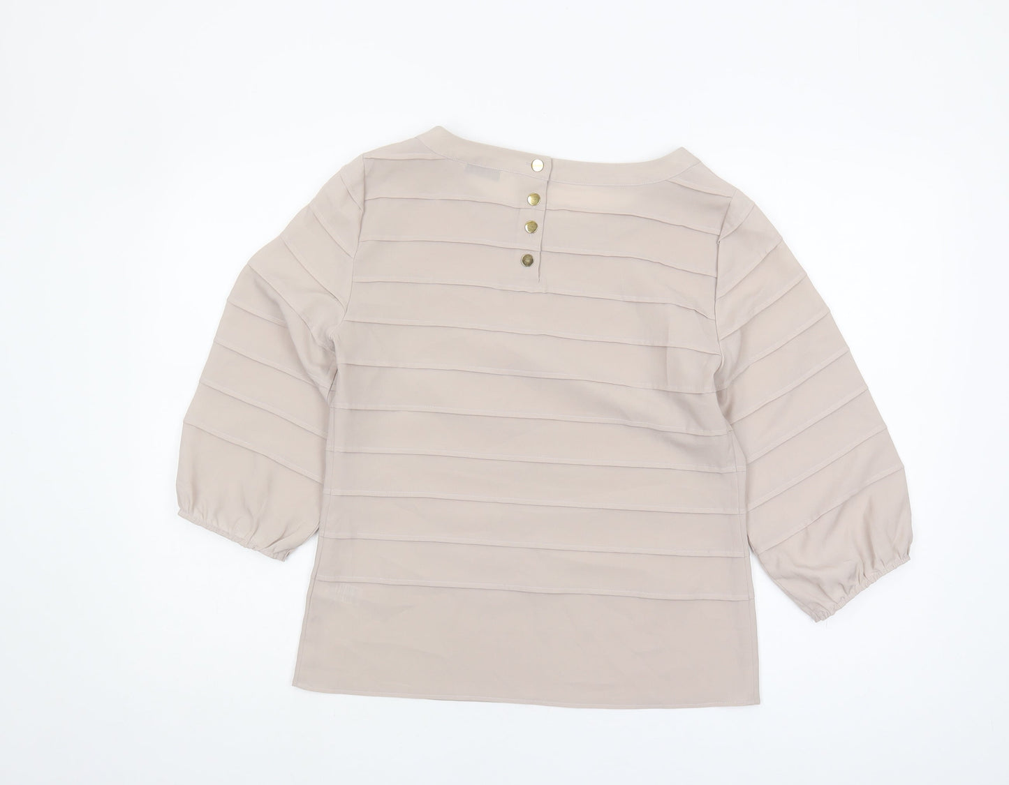Womens UK Size 10 Marks and Spencer Beige Basic Blouse