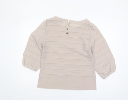 Womens UK Size 10 Marks and Spencer Beige Basic Blouse