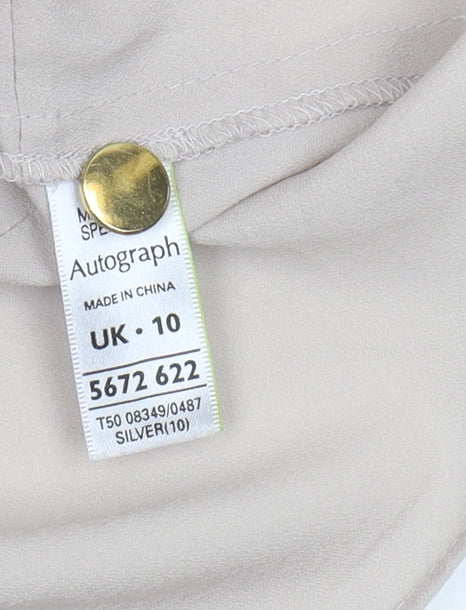 Womens UK Size 10 Marks and Spencer Beige Basic Blouse
