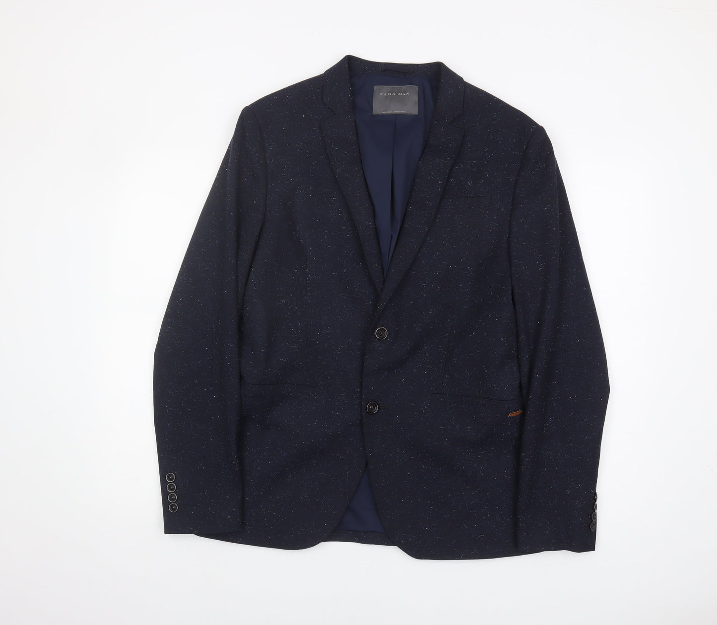 Mens UK Size 40 Zara Man Regular Blue Suit Jacket