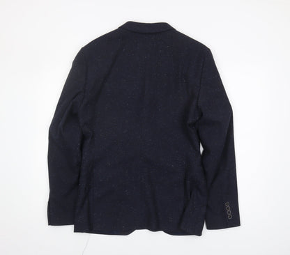 Mens UK Size 40 Zara Man Regular Blue Suit Jacket