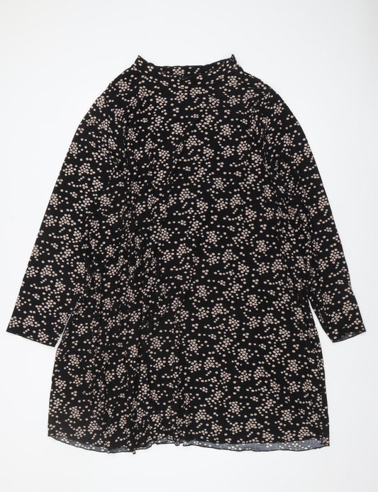 New Look Women Black Floral Long Sleeve Shift Dress