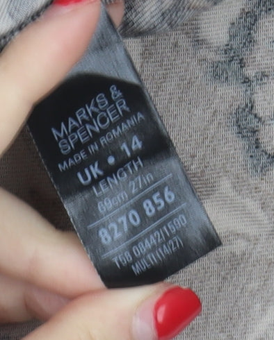 Marks and Spencer Women's Multicoloured A-Line Midi Skirt