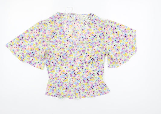 Womens UK Size 10 Miss Selfridge Multicoloured Basic Blouse
