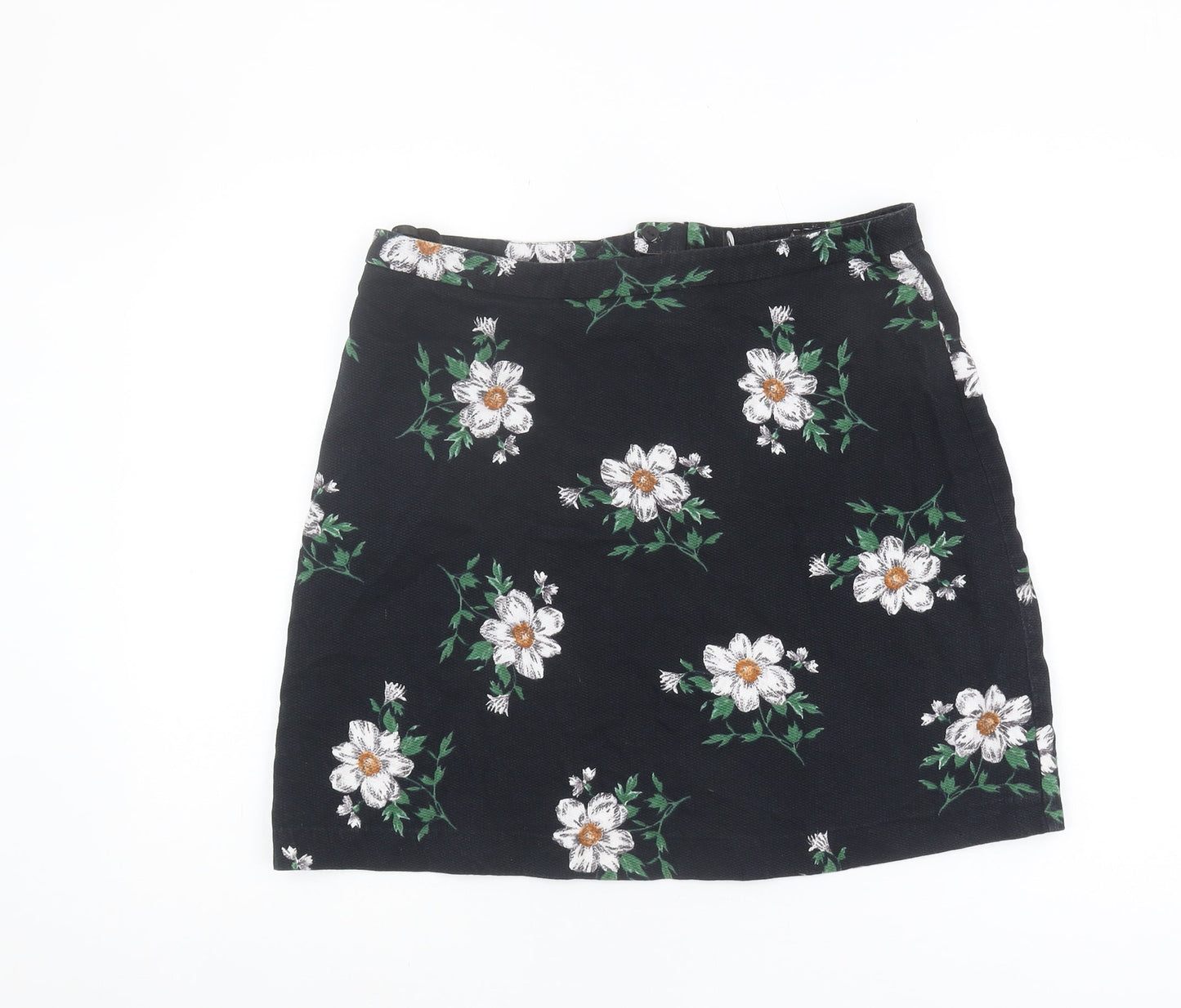 Dorothy Perkins Women's Black Floral Pencil Skirt Size 14