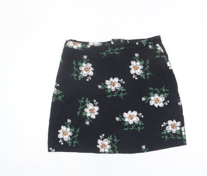 Dorothy Perkins Women's Black Floral Pencil Skirt Size 14