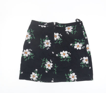 Dorothy Perkins Women's Black Floral Pencil Skirt Size 14
