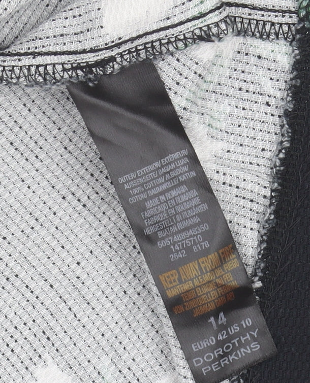 Dorothy Perkins Women's Black Floral Pencil Skirt Size 14