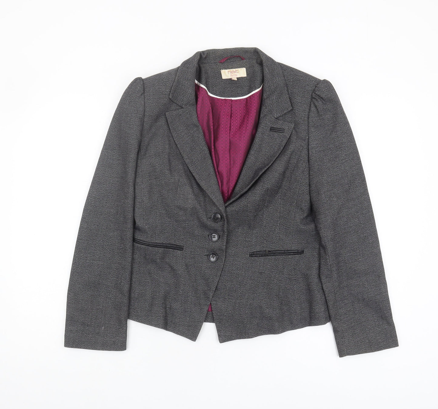 Next Women's Grey Wool Blend Blazer Size 12 Petite