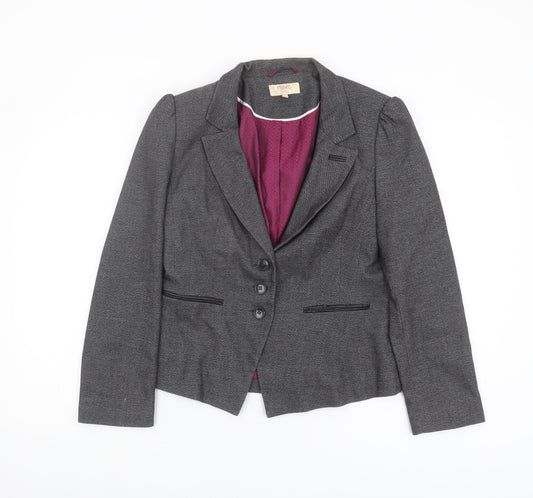 Next Women's Grey Wool Blend Blazer Size 12 Petite