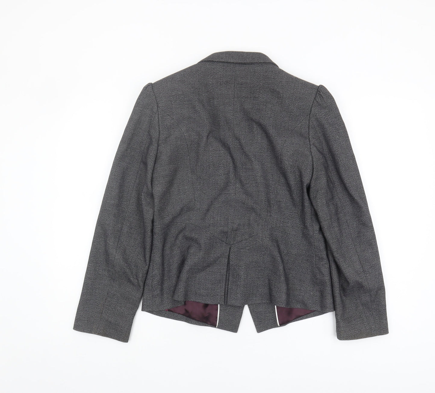Next Women's Grey Wool Blend Blazer Size 12 Petite