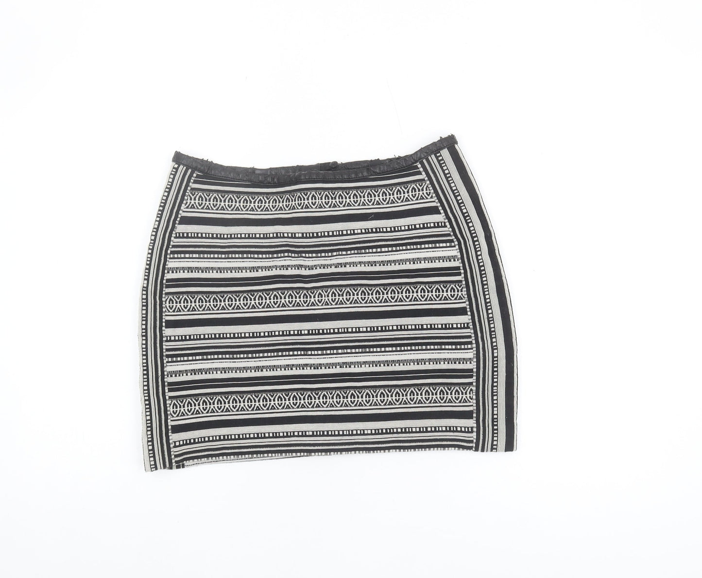 H&M Women's Black Geometric Pencil Skirt, Size 10