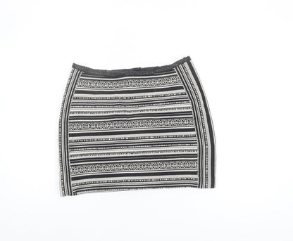 H&M Women's Black Geometric Pencil Skirt, Size 10