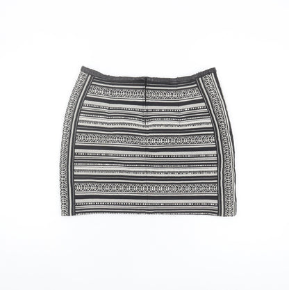 H&M Women's Black Geometric Pencil Skirt, Size 10