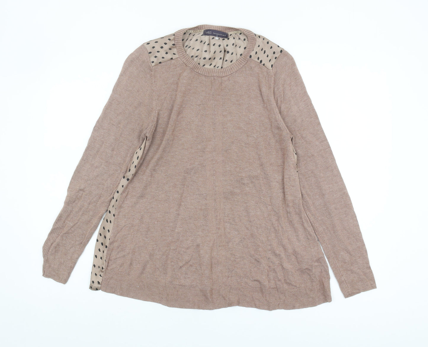 Womens UK Size 12 Marks and Spencer Beige Pullover Jumper